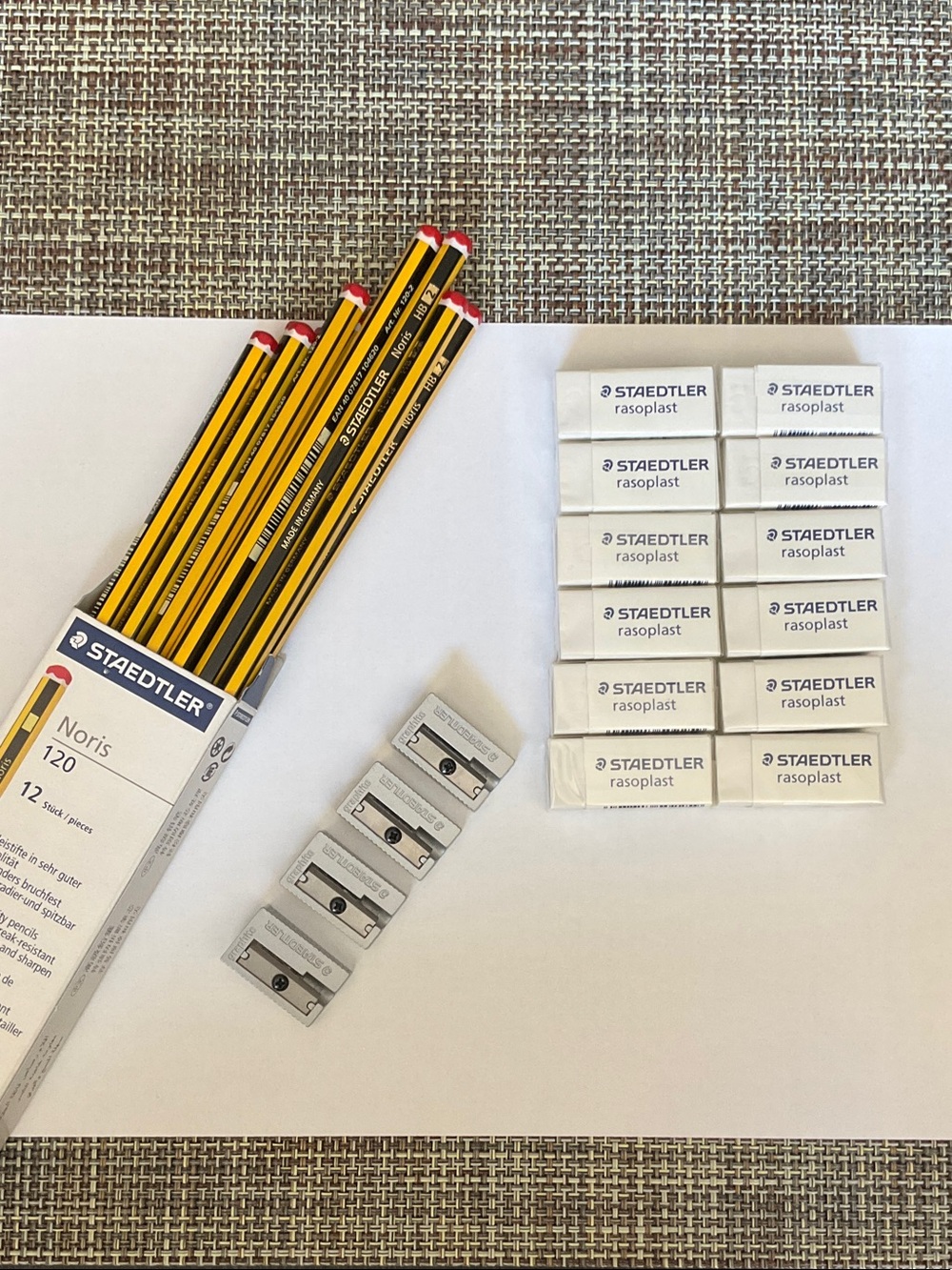 STAEDTLER Yellow Noris No.120 Pencils with Rasoplast White Erasers